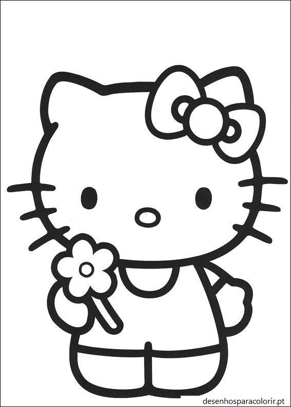 Hello Kitty para pintar e imprimir 08